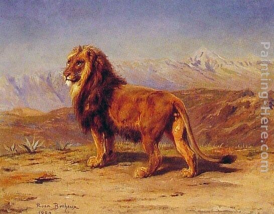 Rosa Bonheur Lion in a Landscape